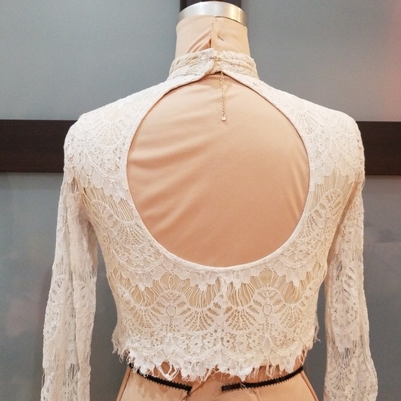 Tops - Open Back Lace Crop Top